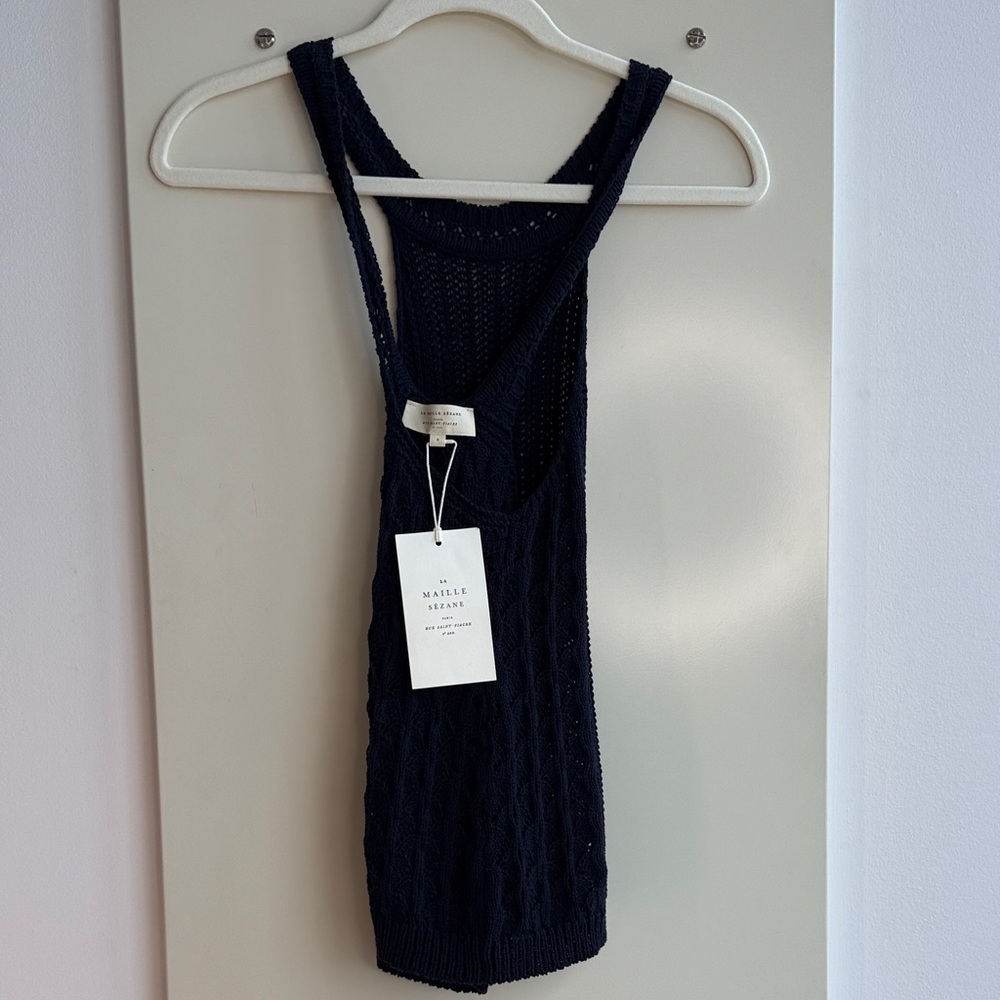Sézane Jessica top Navy Tank Top - Picture 4 of 6